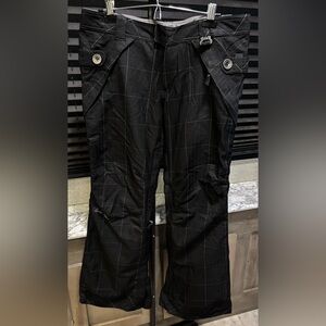 Betty Rides‎ Black & White Plaid Flare Leg Snowboard Ski Snow Pants WN Large